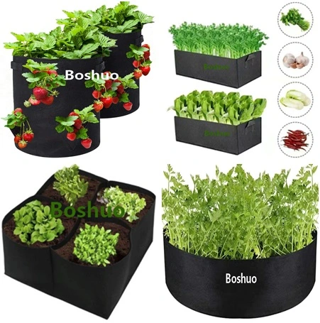 9 18 25 36 49 64 Pocket 2 3 5 7 10 20 30 Gallon Geotextile Fabric Felt Garden Vertical Hanging Root Nursery Plant Seedling Potato Vegetable Grow Planter Geo Bag