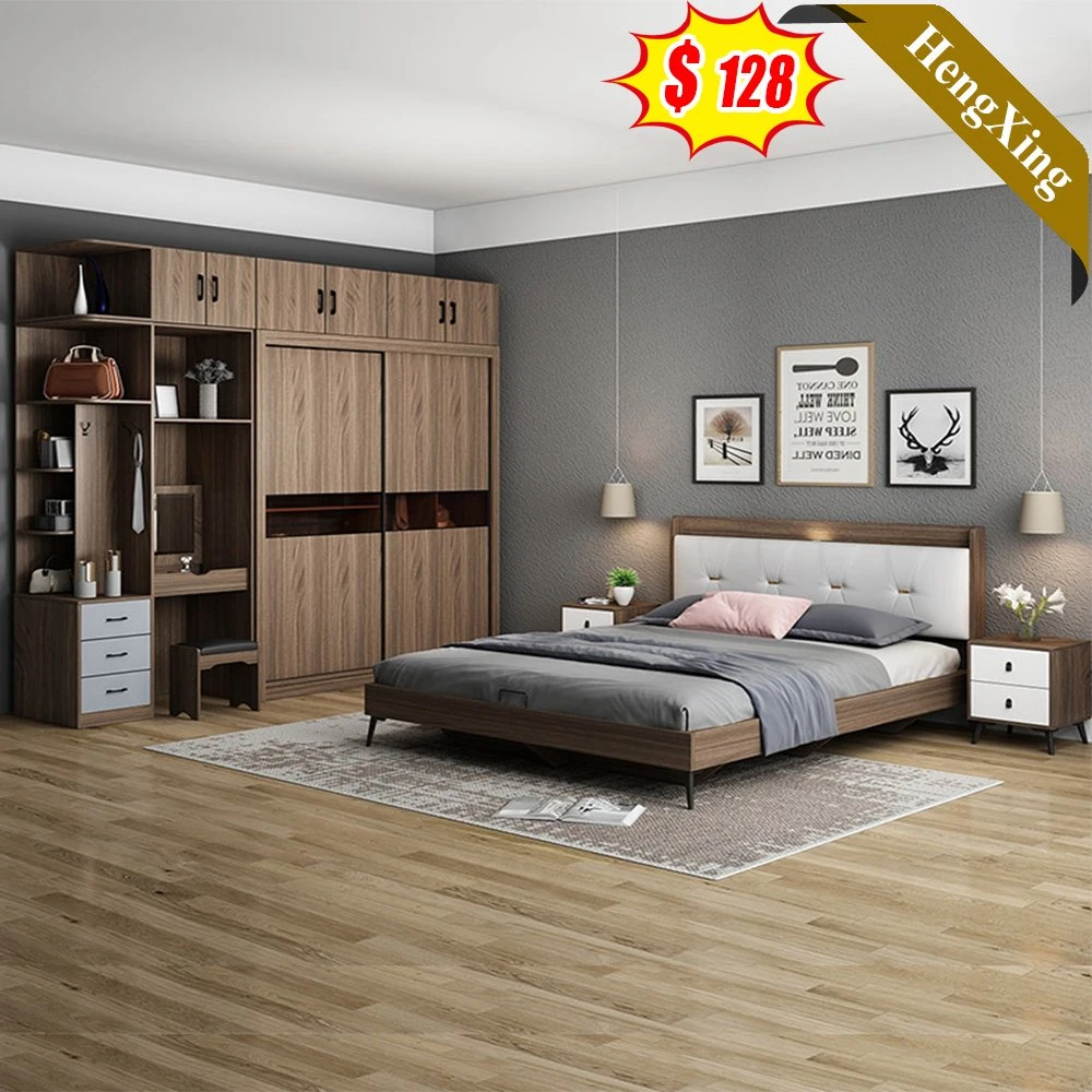 Новейшие деревянный ящик кровати дизайн современной мебели с одной спальней набор король и королева кровать