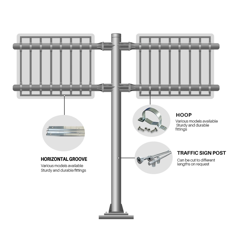 Hot Sale Suppliers Outdoor Highway Road Monitor Steel Lamp Poles Traffic Sign Pole