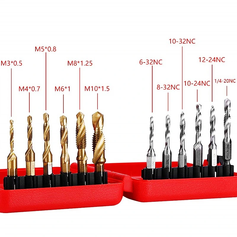 M3-M10 Hex Shank Titanium Screw Thread Metric & Inch Tap Drill Bits