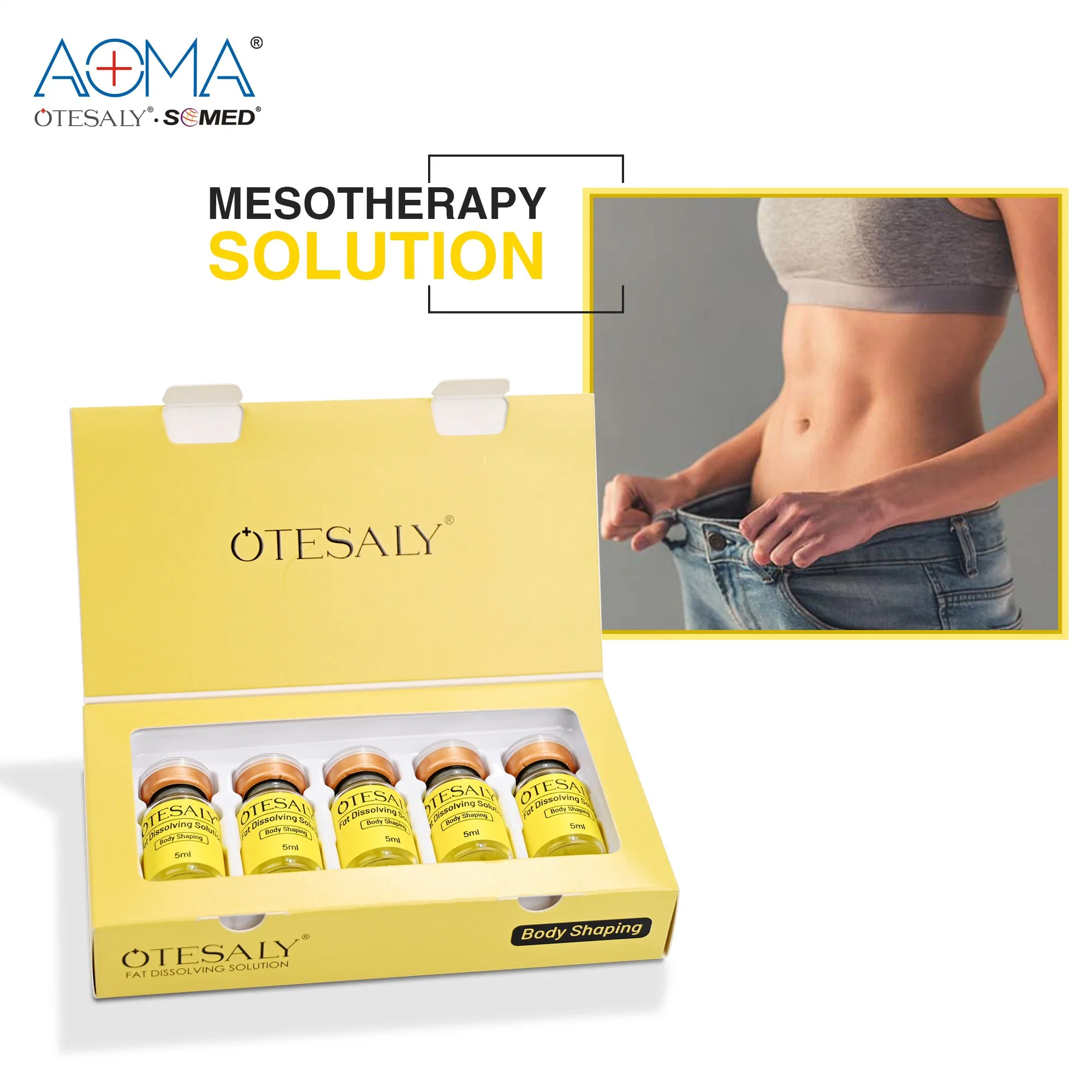 Aoma Otesaly cuerpo Doble Chin cuerpo apretar Solución de Mesoterapia con disolución de grasa Inyección de L-Carnitina vía pistola de Meso