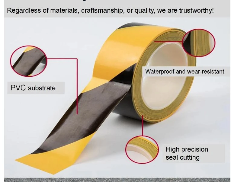 Balck and Yellow Double Sided Printed Barricade Warning Tape for Road Safety