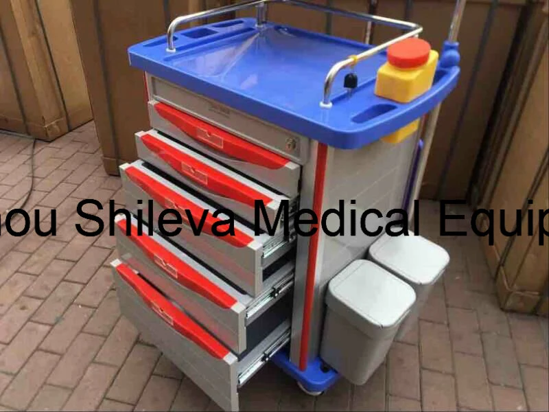 Medical Trolley Plastic Medicine Trolley/ Dressing Cart/Emergency Trolley