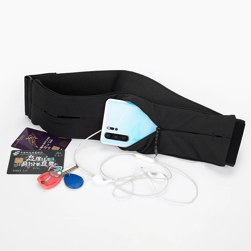 Customize Adjustable Velcro Closure Stretchy Waist Bag for Outdoor Running Sports and Can Hold Small Accessories Such as Phones