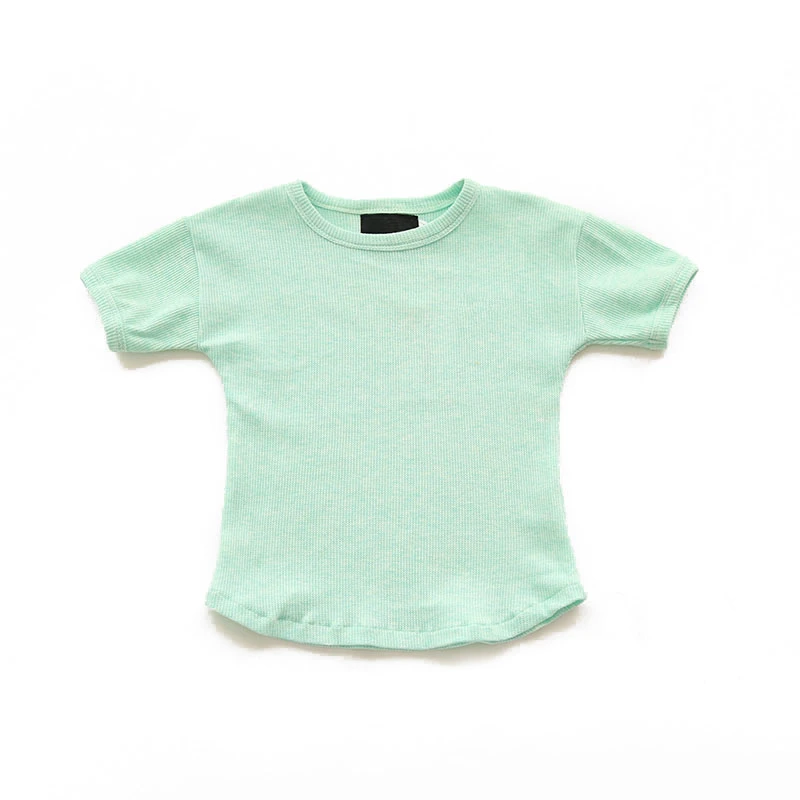 Camiseta Aqua Color 100% algodón para niños Camiseta con diseño de gofre para niños