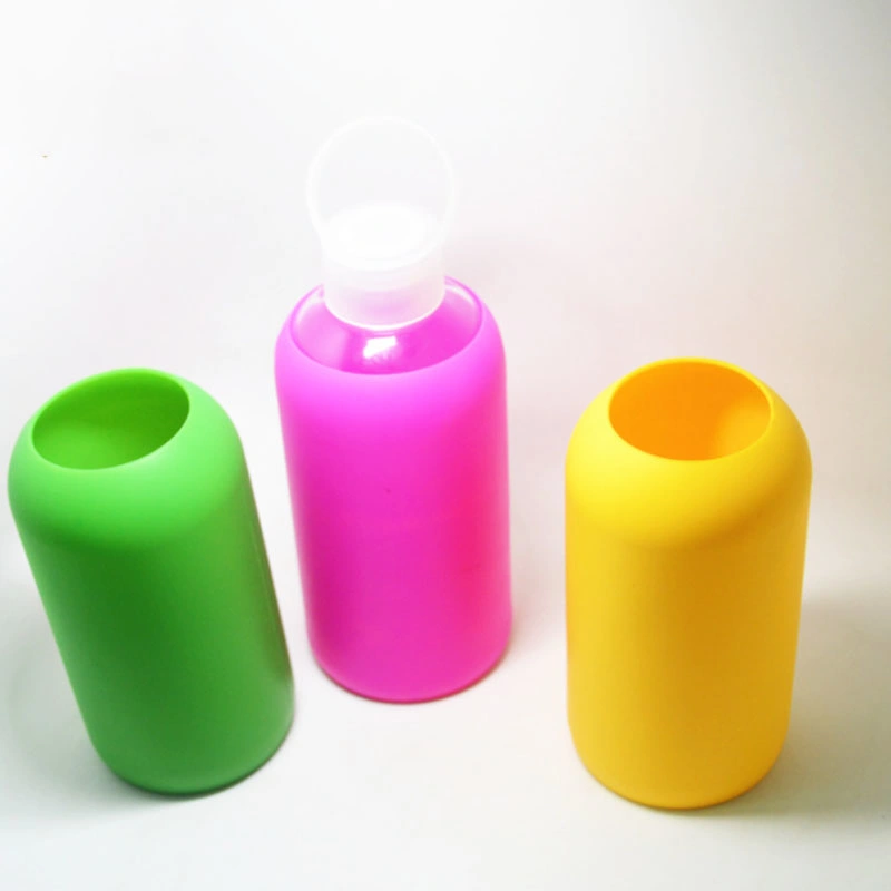 Eco-Friendly Silicone Glass Water Bottle /Silicone Rubber Bottle Sleeve (CC-106)