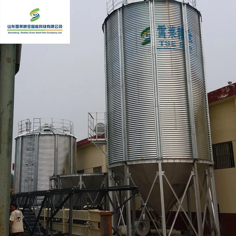 Venta caliente pernos de montaje galvanizado Silos de acero ondulado para pala Arroz trigo maíz almacenamiento