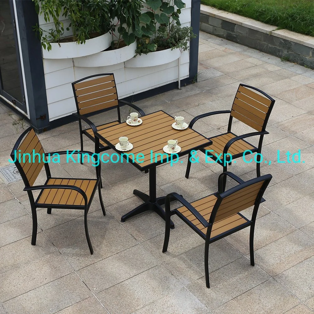 Outdoor Patio Aluminum with PS Wood Dining Table/Garden Coffee Table
