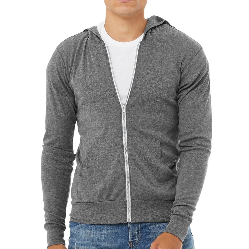 Whollae Zip up Terry Hoodies Hombre Deportes correr fuera de la sudadera con capucha