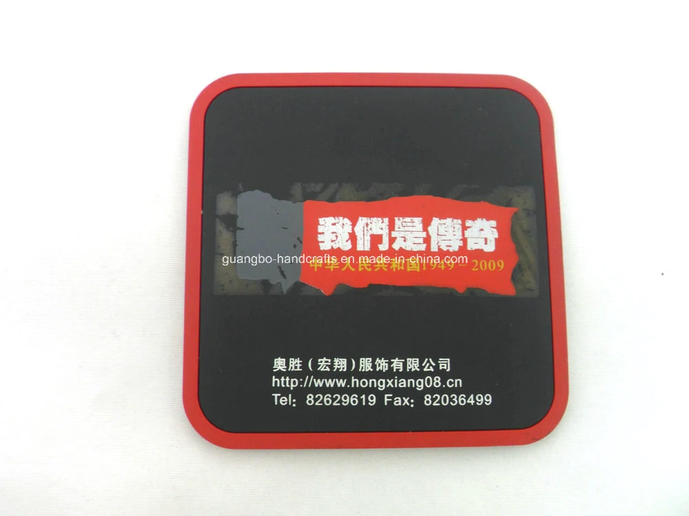 Factory Wholesale/Supplier Price High quality/High cost performance  Custom Brand Name 3D Embossed Logo Customized Chamber Exclusive Use Silicone Soft PVC Coaster