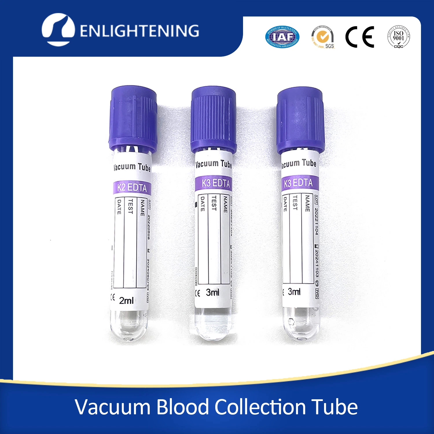 High quality/High cost performance Prp Kit Factory Vacuum Blood Glass Test Tubes for Medical