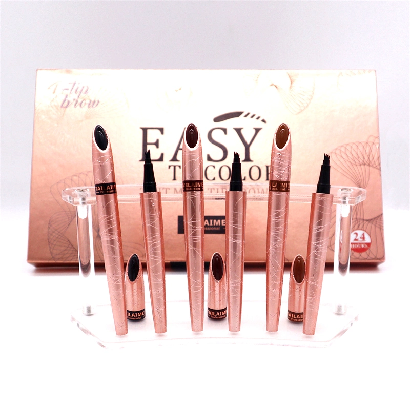 Tailaimei Wholesale/Supplier Waterproof Natural Fork Tip Eyebrow Pencil Long Lasting Four Heads Eyebrow Tattoo Pen Fine Sketch Liquid Eyebrow