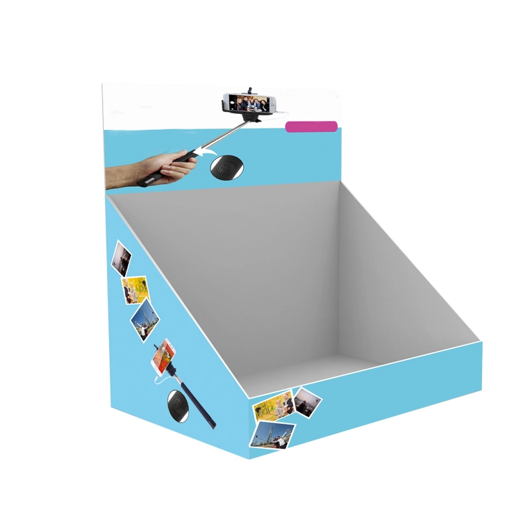 Plan d'examen de la promotion d'accessoires de téléphone mobile en carton ondulé boîtes présentoir de comptoir
