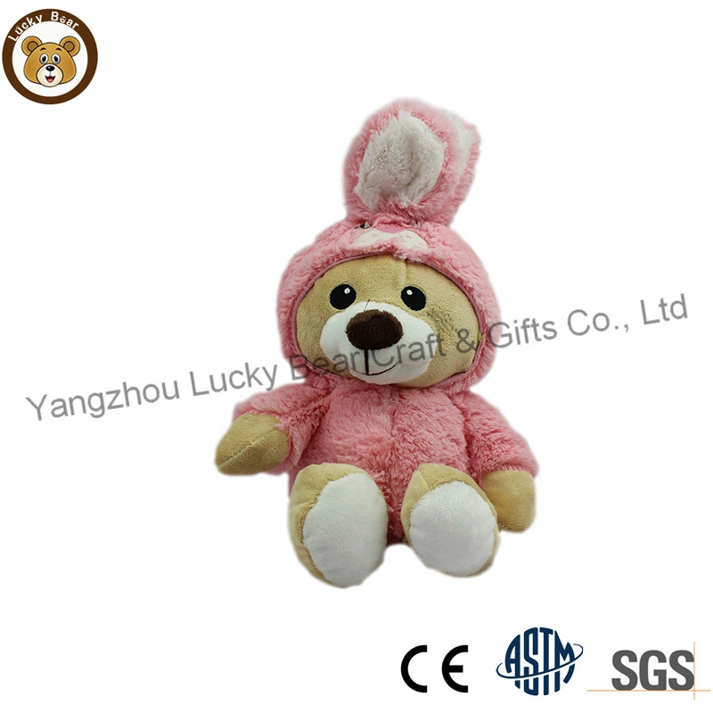 New Design Hotsale Bear Toy Wear Pink Rabbit Suit
