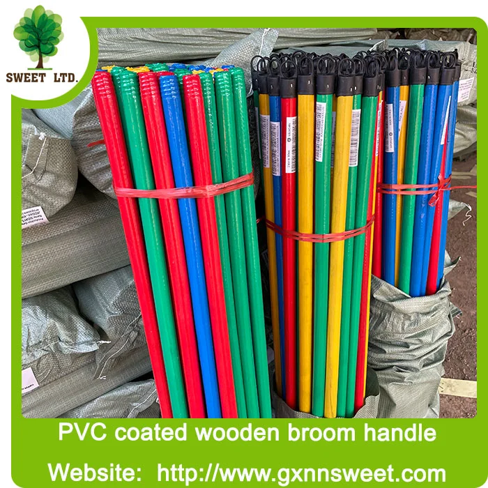 Machine Making Cheap Shrink Film PVC Coated Wooden Broom Handle for Broom