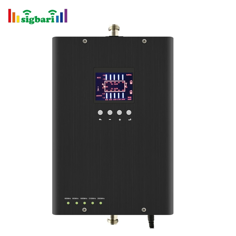 2022 New AGC & Alc, Mgc, Auto-Shut-Down, Isolation Detection GSM Repeater Five Band Smart LCD Display Booster 800/900/1800/2100/2600MHz 2g 3G 4G 5g LTE Repeater