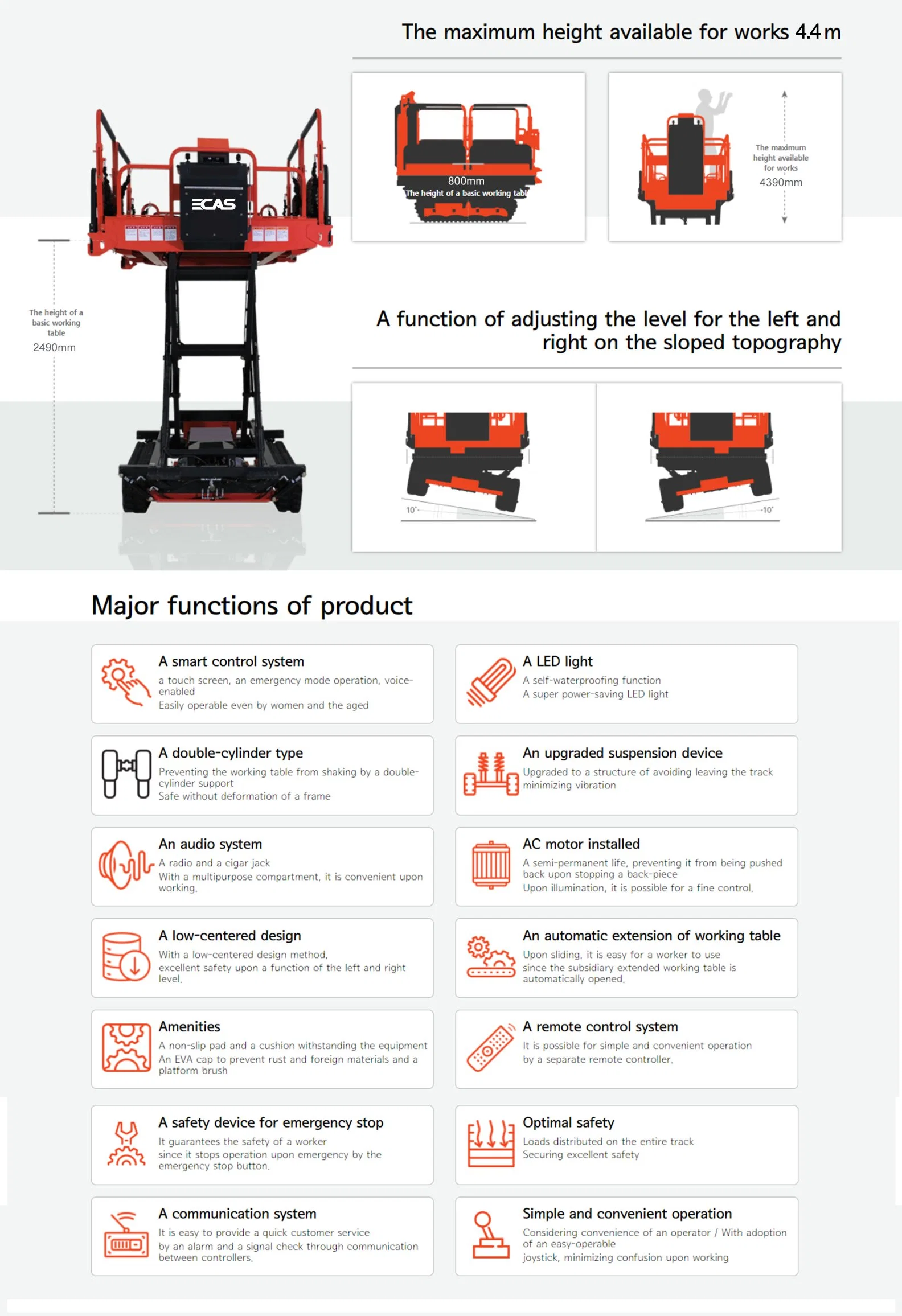 Ecas-500 Electric Teleskop Construction Lift Platform Security