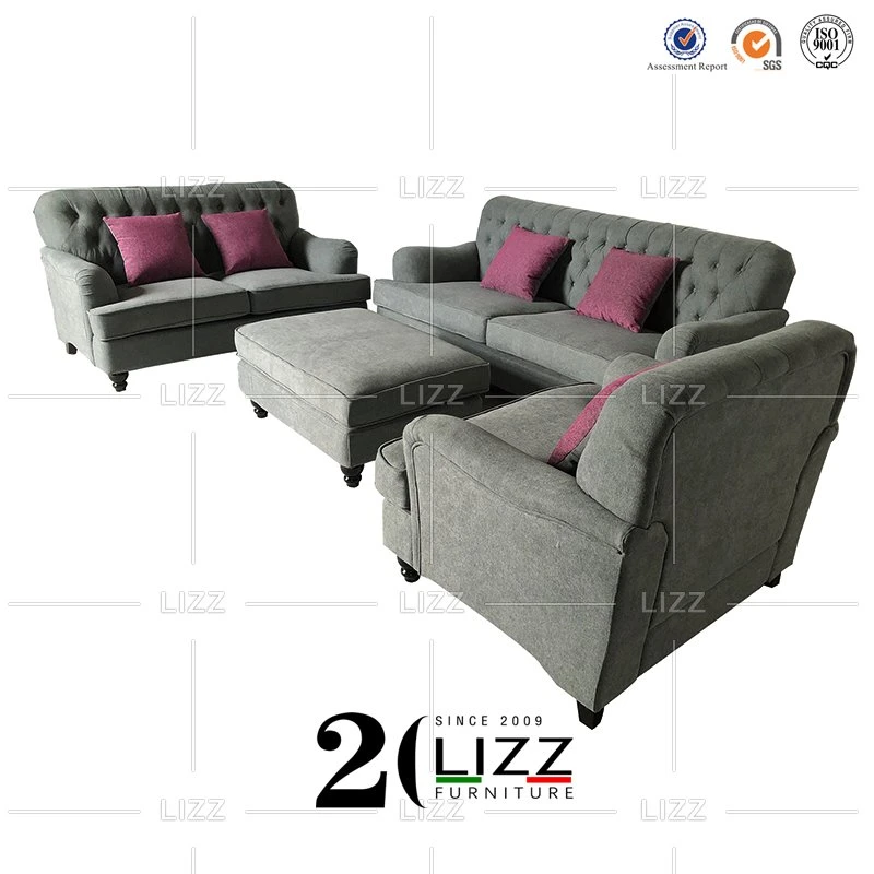 Europäische Büro-Freizeit-Chesterfield-Schnittgewebe-Sofa-Möbel