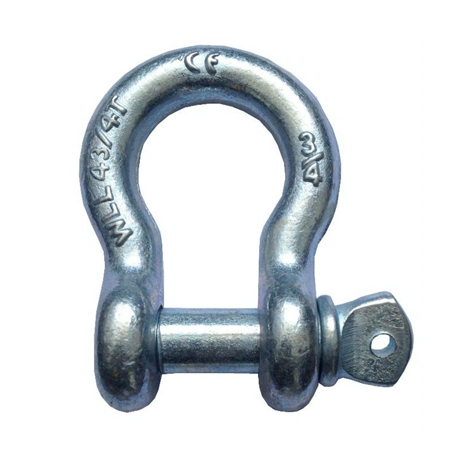 Carbon Steel D Shaped Shackle Rigging for Line Fitting with Safety Pin