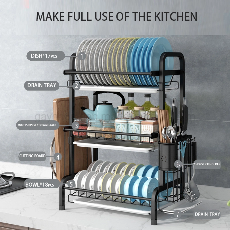 Stainless Steel Multi-Layer Storage Rack Shelf for The Kitchen