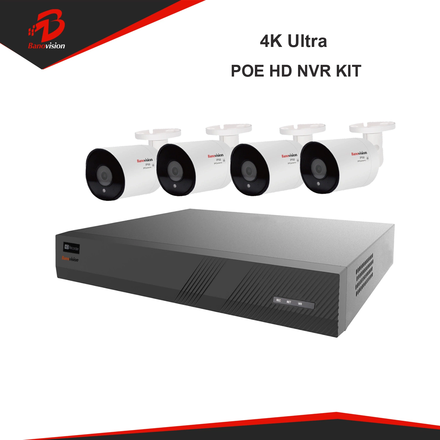 4K Ultra HD 8MP caméra IP NVR Poe à 4 canaux Kit de système de caméra vidéo CCTV Fournisseur de la Chine