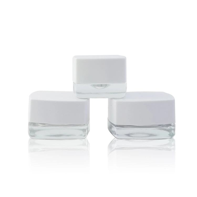 Wholesale/Supplier 5ml 7ml 9ml Frosted Glass Jars Square Borosilicate Glass Jar Sets with Child Proof Lids