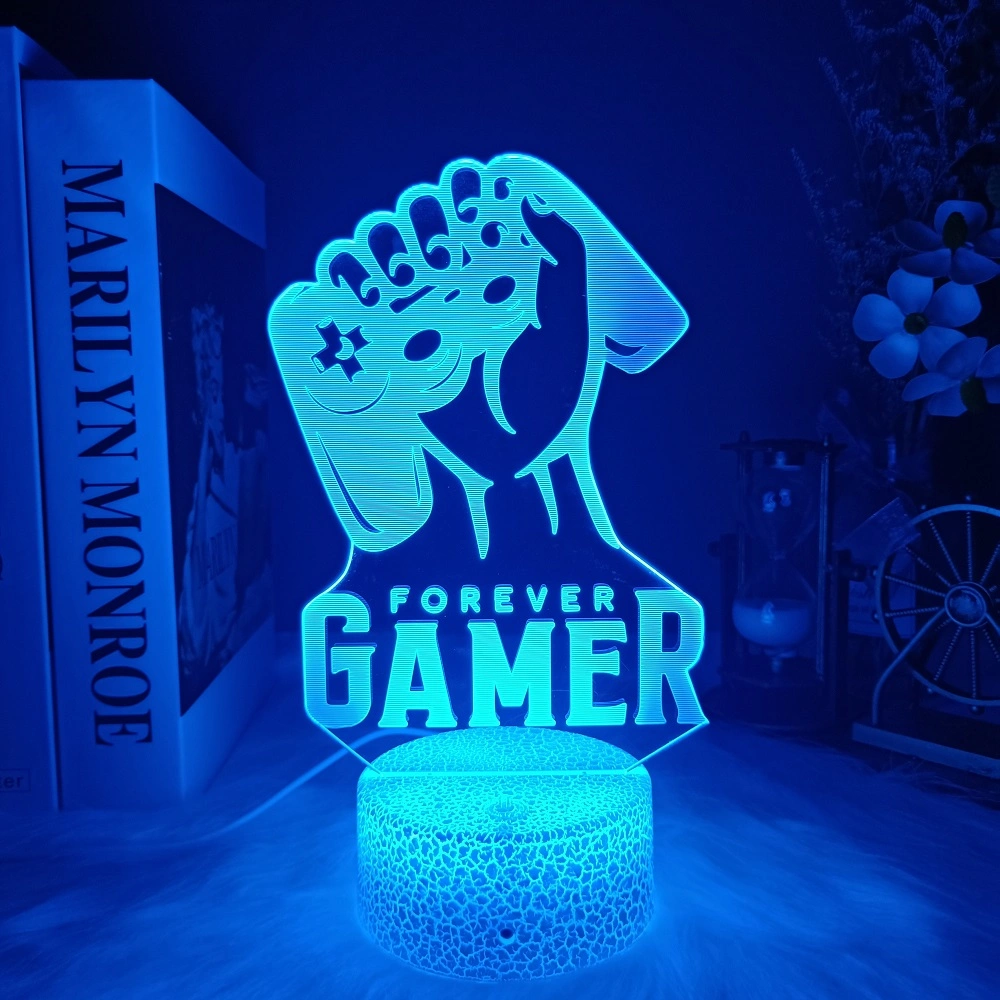 Gaming Room Desk Setup Lighting Decor LED Night Lamp on The Table Game Console Icon Logo Sensor Light Gift for Kids Bedside