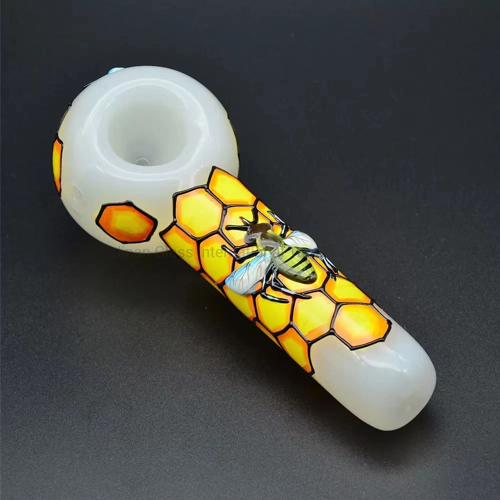 Bee Honeycomb Glass Hand Pipe Bowl Tobacco Smoking Spoon Pipes Oil Burner Dry Herb Bubbler