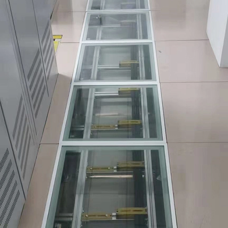 600*600 mm, 800*800 mm o personalizar la visualización de cristal de piso elevado para el Aluminio de piso elevado