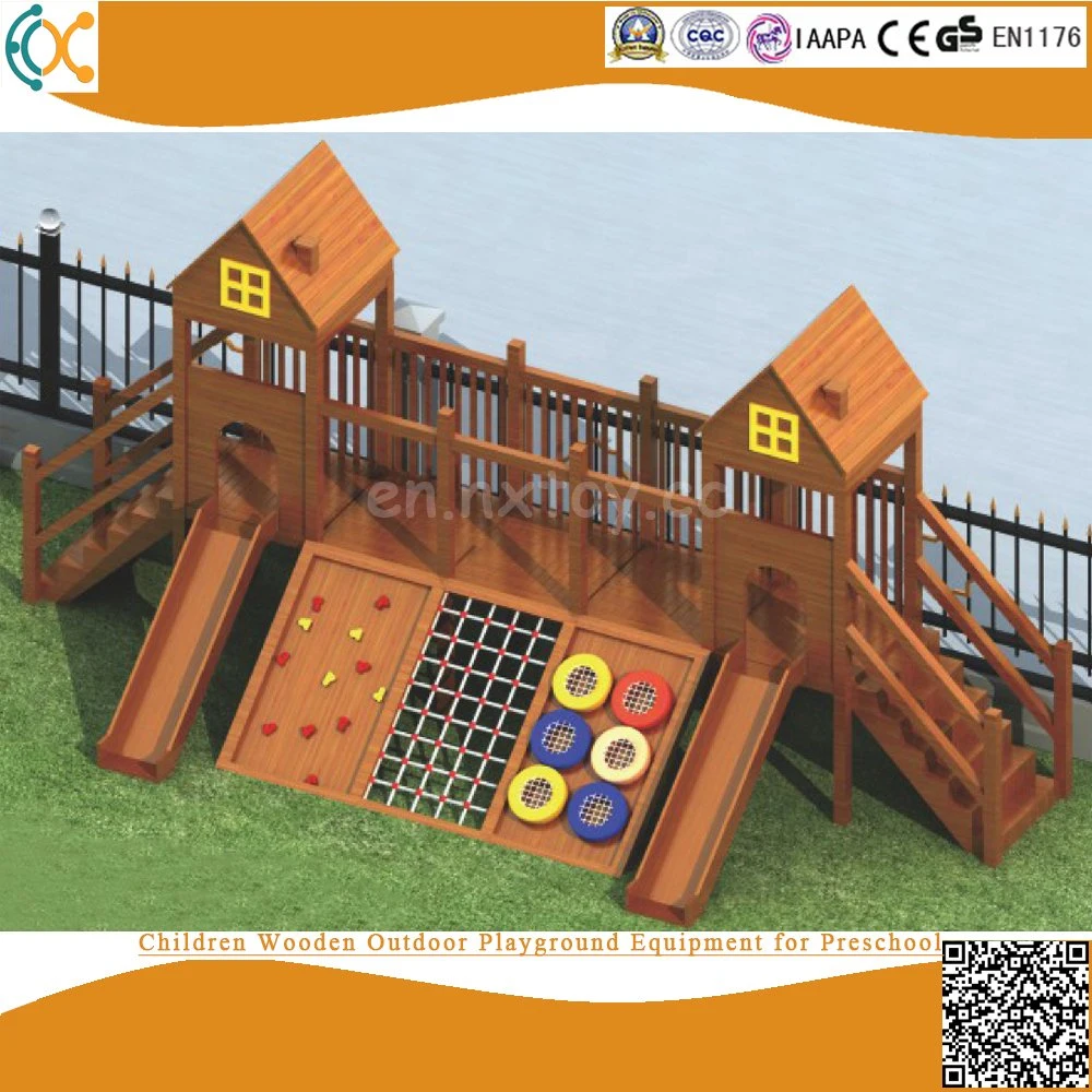 Children Outside Wood Slide Wooden Outdoor Playground Equipment for Kids