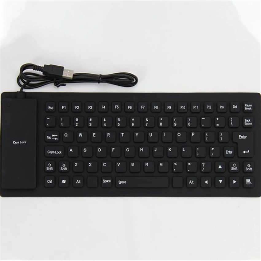 Rolled up USB Computer Keyboard Foldable Silicone Portable Keyboard