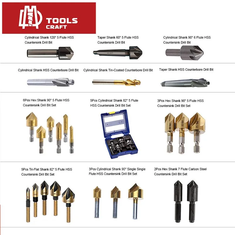 HSS 3 Flute Countersink Drills Bit Set