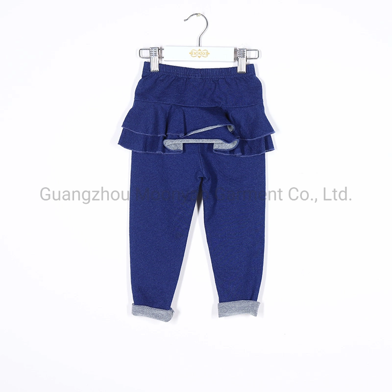 Baby Girls Jean Leggings with Skirt Ruffles for Winter Kids Wholesale Clothing