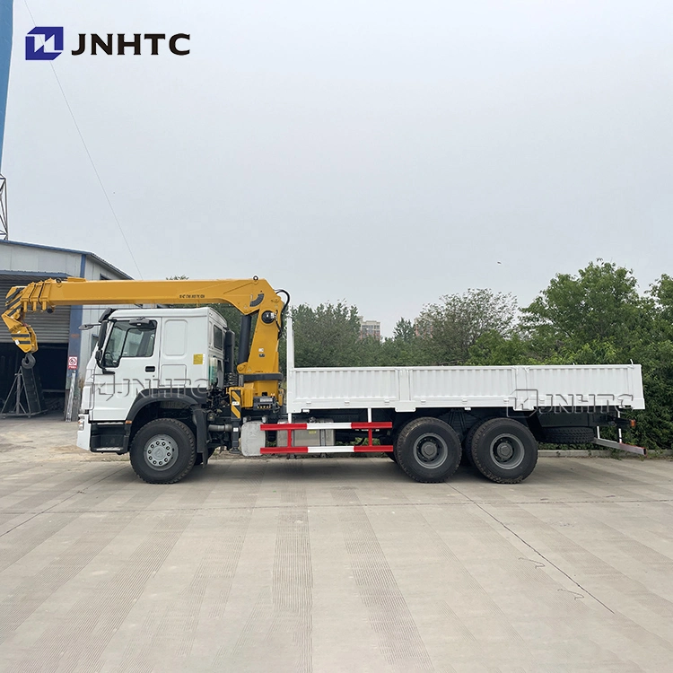 HOWO 371HP Flatbed Body 5-10tons Self Loading Crane Truck