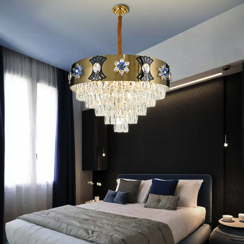 Living Room Kitchen Indoor Ceiling Hanging Modern Crystal Chandeliers Lamp Pendant Light