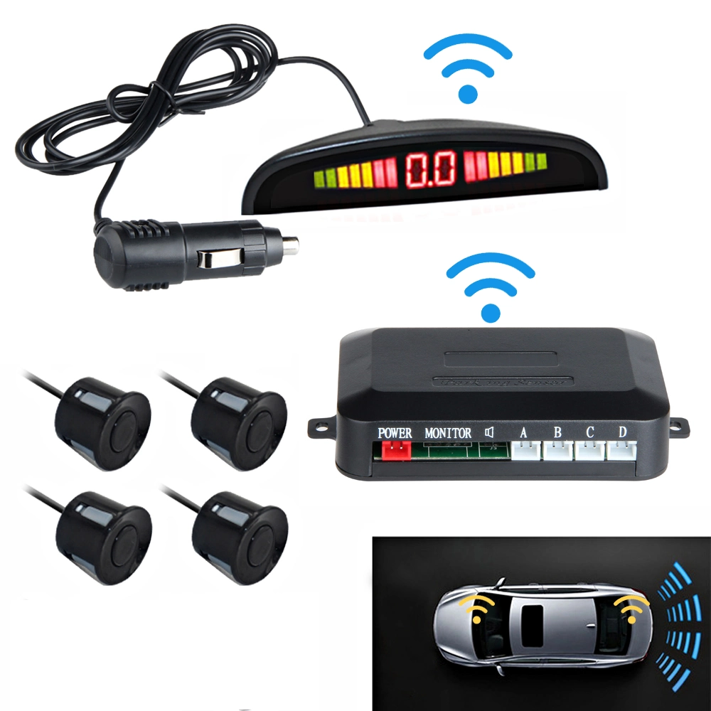 Wireless 22mm Four Probes Smart Car Parking Sensors Front and Rear with LED Display