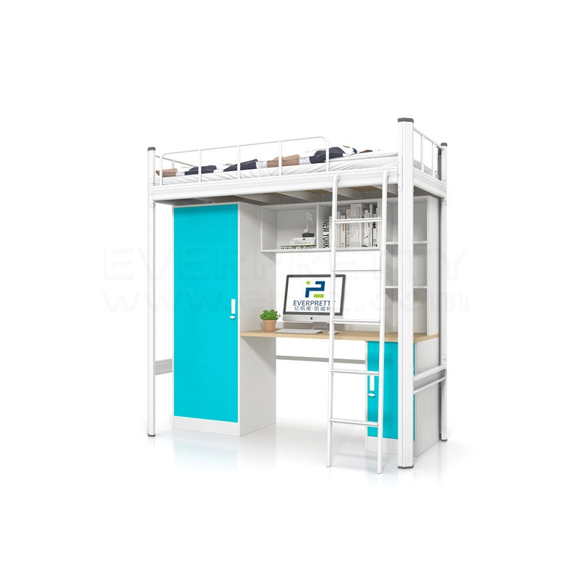 Medical Student Dormitory Single Loft Bunk Bed with Cabinet