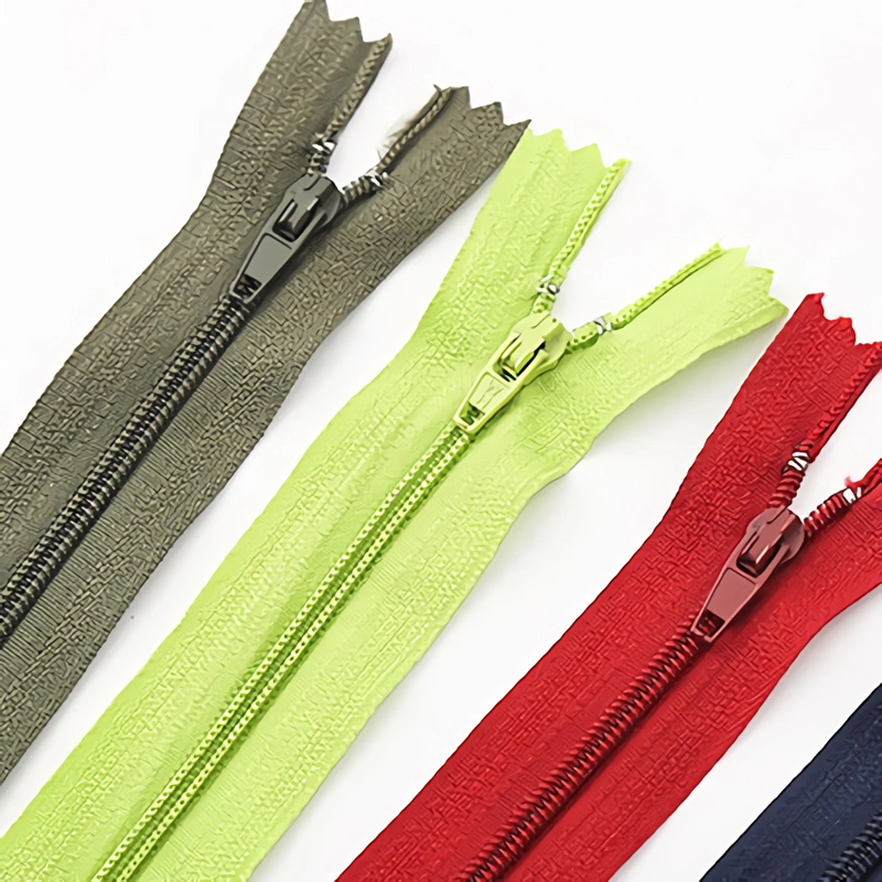 High quality/High cost performance  Waterproof Zipper Eco-Friendly Close End Invisible Nylon Zipper for Jacket Jeans Garments