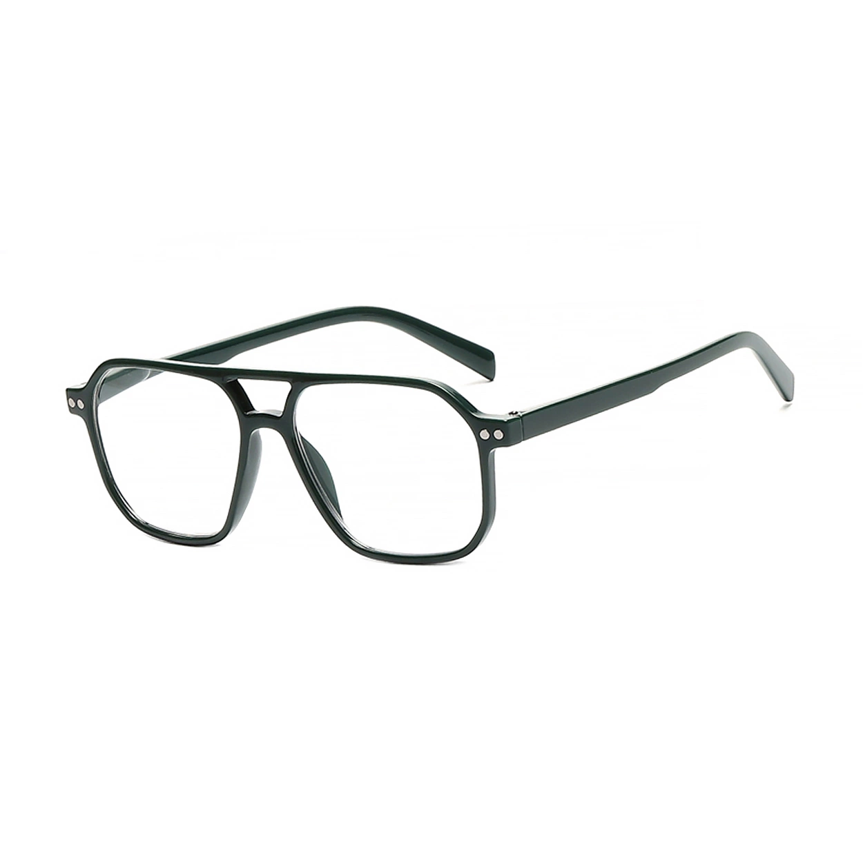 Fashion Double Bridge Pilot Reading Glasses with Spring Hinge Custom Design Logo Available