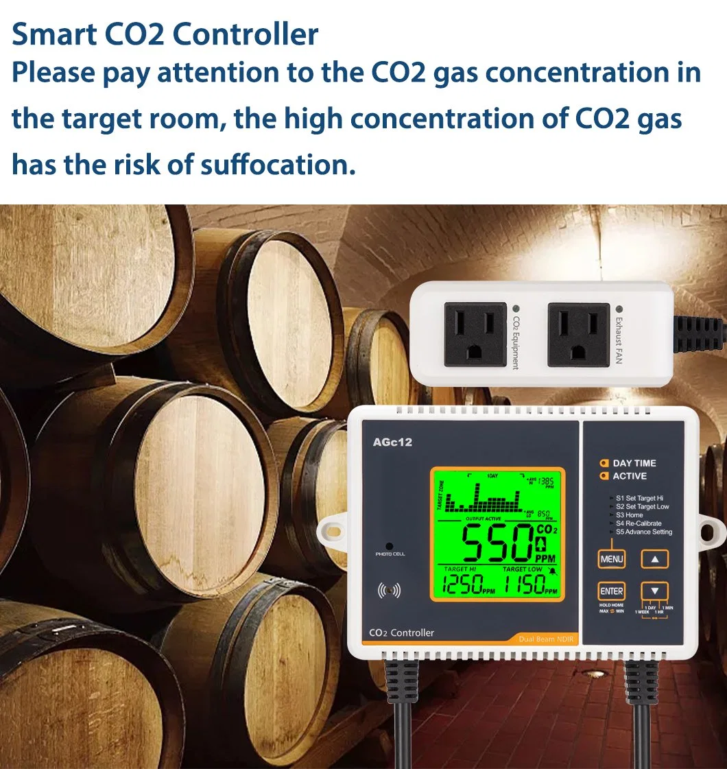 Capteur de gaz précis détecteur de CO2 thermomètre analyseurs de CO2