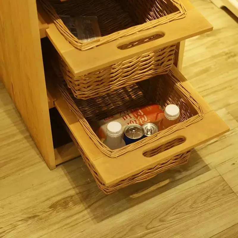 Sauce minorista cajón portaobjetos Canasta de cocina Muebles de madera