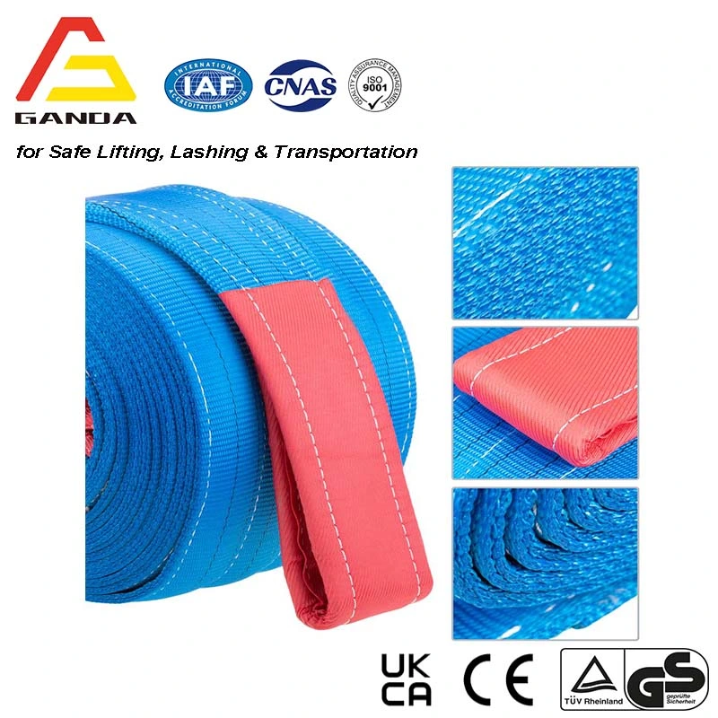 Factory Price 240mm8t Web Sling GS Heavy Duty Synethetic 2 Ply Polyester Webbing Lifting Sling with Lifting Eyes En 1492-1, ASME/ANSI B30.9, as 1353, NBR 1567-1