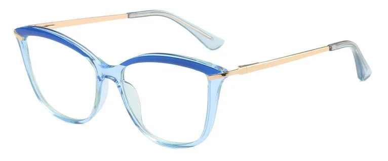 Gold Metal Lug and Temples Combination Colors of Frame Tr90 Women Eyeglasses