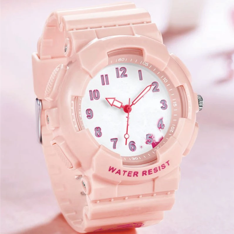 7 Color Lights Luminous Dial Fashion Lady Watch Waterproof Quartz Wrist Watch