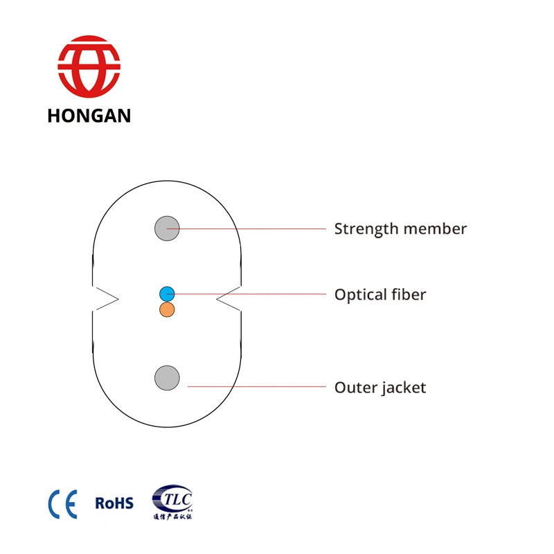 Fiber Optic 1 Core 1km 2km 3km Plywood Drum FTTH Drop Cable