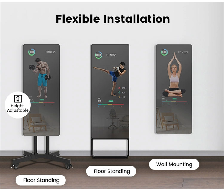 Werbung LCD Smart Touch Digital Signage Gym Home Intelligente Körper Magic Fitness-Spiegel Mit Motion Senor