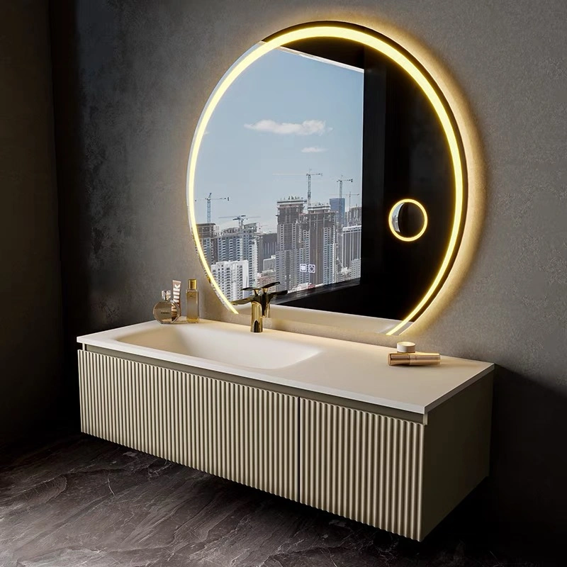 Cuarto de baño de lujo de la luz de la combinación de madera maciza Simple moderno cuarto de baño Wc armario de Lavabo tabla de lavar