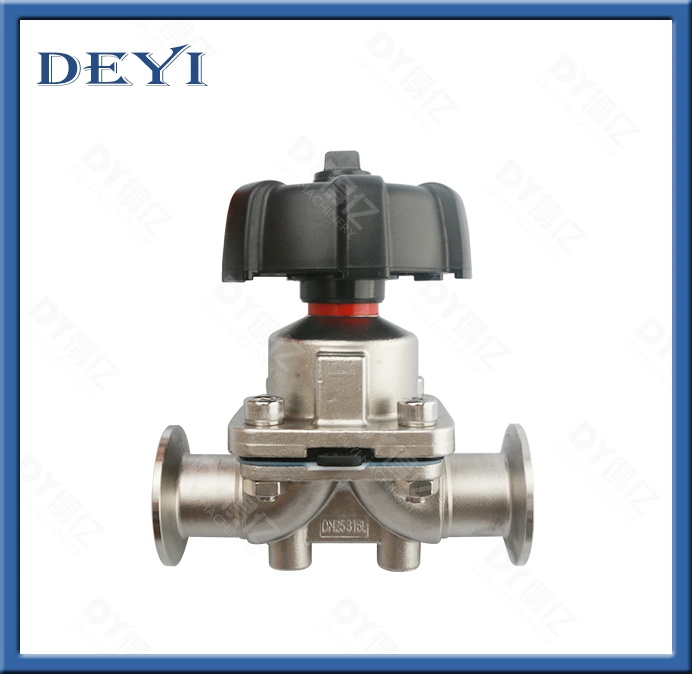 1/2" AISI 316L Hand T-Shaped Tri-Clamp Diaphragm Valve with EPDM Seal Valvula Manual De Diafragma Tri-Clamp En Forma De T Con Sello De EPDM