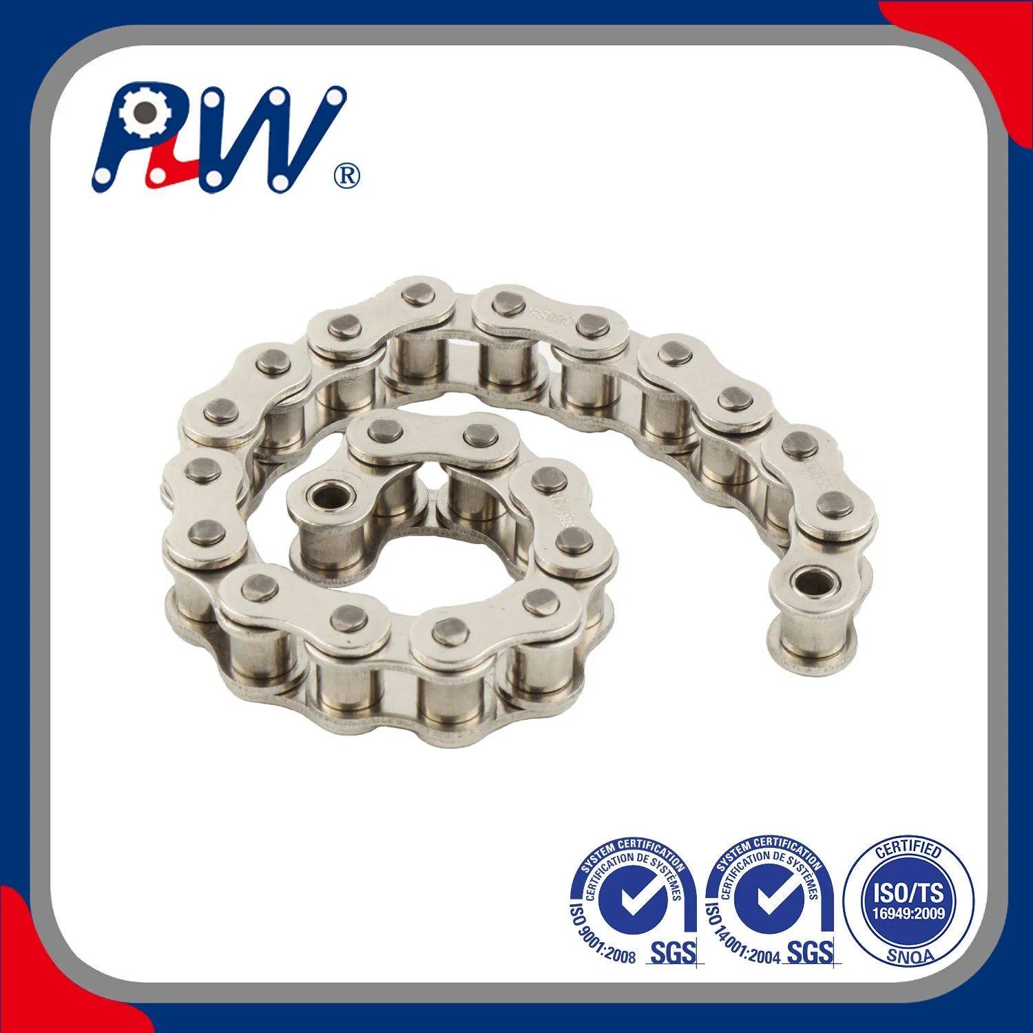 ISO/ANSI/DIN Pitch Curto Padrão Precision ferragens em aço inoxidável motociclo de Transmissão de Corrente de rolo Industrial