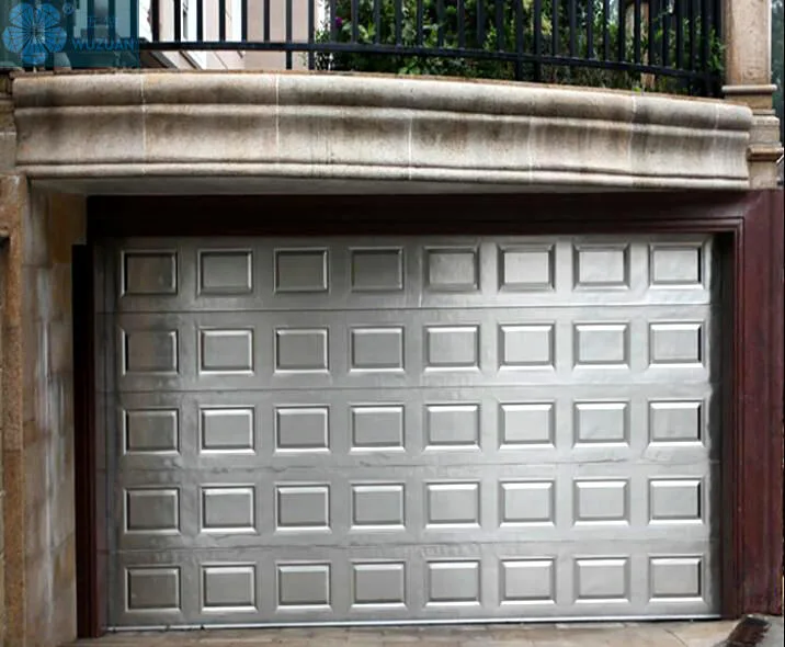 Silver Color Aluminium Alloy Panel Sectional Sliding Doors Automatic Aluminum Overhead Insulated Flap Garage Door